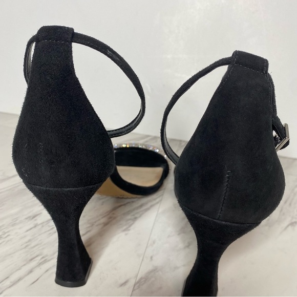 Vince Camuto Relasha Square Toe Black Suede Heeled Sandal 8M - Picture 4 of 12